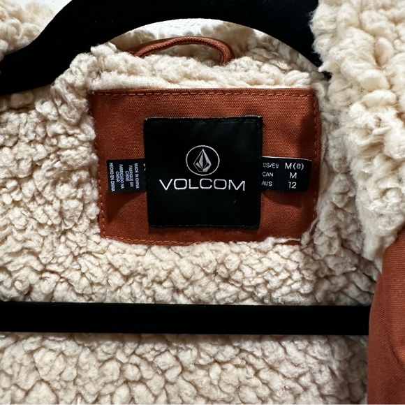 VOLCOM Less is More Sherpa Lined Hooded Weatherproof Jacket rust Orange - Picture 2 of 14